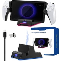 Genérico - Soporte De Carga Para El Mando A Distancia Ps5 Portal Con Luz Rgb - Estación De Carga Portátil, Incluye Cable Type-C Y Luz Indicadora - Soporte De Carga Para Consola Accesorios-Negro