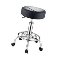 Magideal - Taburete Redondo Con Ruedas Para Spa, Taburete De Trabajo, Taburete Elevador Para Salón, Taburete De Bar Para Mostrador De Cocina, Peluquería Y Salón Negro