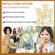 thumbnail image 5 of Porta conos de helado BLBYHO de metal dorado, paquete de 4, 5 of 7