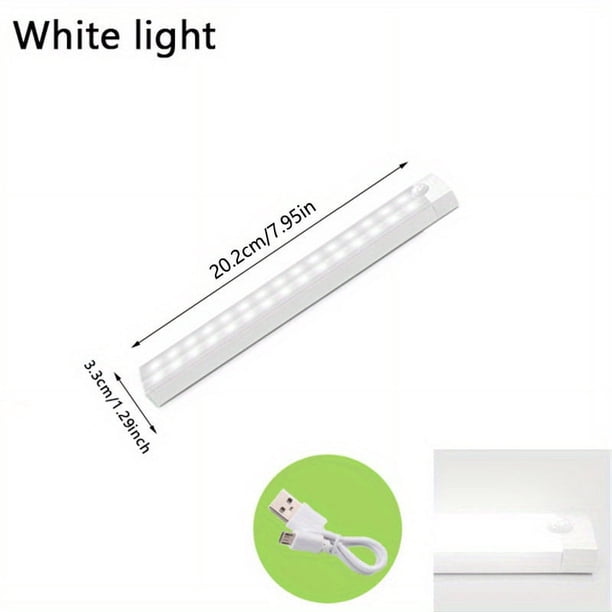 1pc Motion Sensor Cabinet Light, Under Counter Closet Lighting, Wireless Magnetic USB Rechargeable Kitchen Night Lights, Battery Powered Operated Light For Wardrobe Closets Cabinet Cupboard Stairs Co