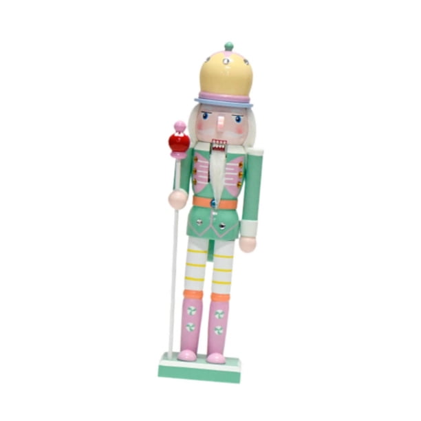 Cascanueces de madera, artesanías de cascanueces, diseño de escena, accesorios, regalo festivo, decoración de escritorio, cascanueces navideños para v abrigo verde