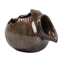 Bothyi - Jarra De Fuente De Agua En Cascada, Olla De Arcilla Para El Hogar, Oficina, Adorno De Agua Corriente, Color Marrón