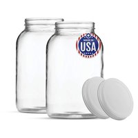 Frasco De Vidrio Fastrack De 1 Galón Con Tapa Hermética De Metal Blanco X2