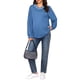 thumbnail image 2 of INSPIRE CHIC Sudadera de maternidad con cremallera lateral para lactancia, manga larga, cuello en V, camisetas de embarazo para amamantar, S Azul Marino, 2 of 6
