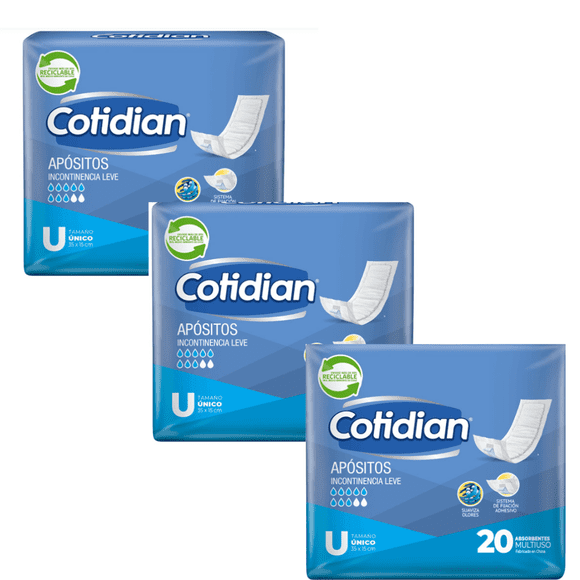 Aposito cotidian 3 pqte de 20 und