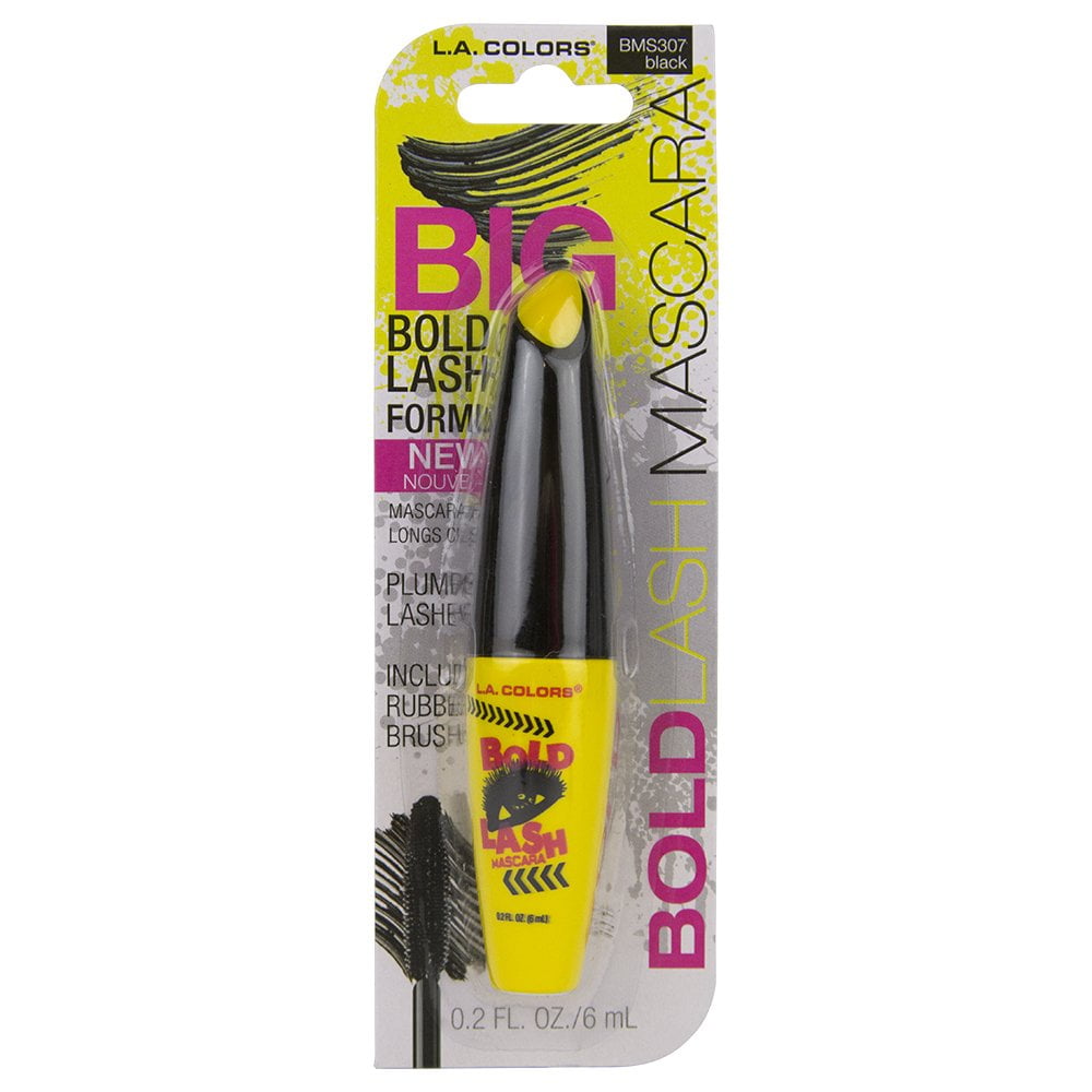 Máscara L.a. Colors Mini Bold Negra Con Brocha De Goma