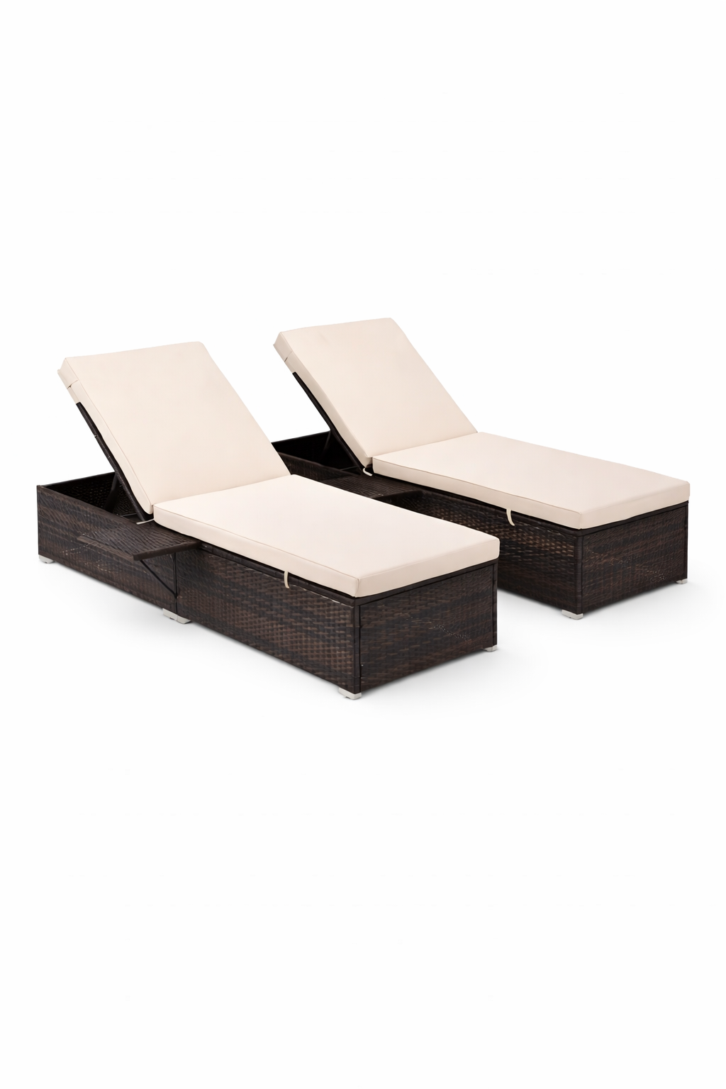 Space Home - Set Reposeras Exterior Cilisius 198 Cm Con Compartimiento Oculto