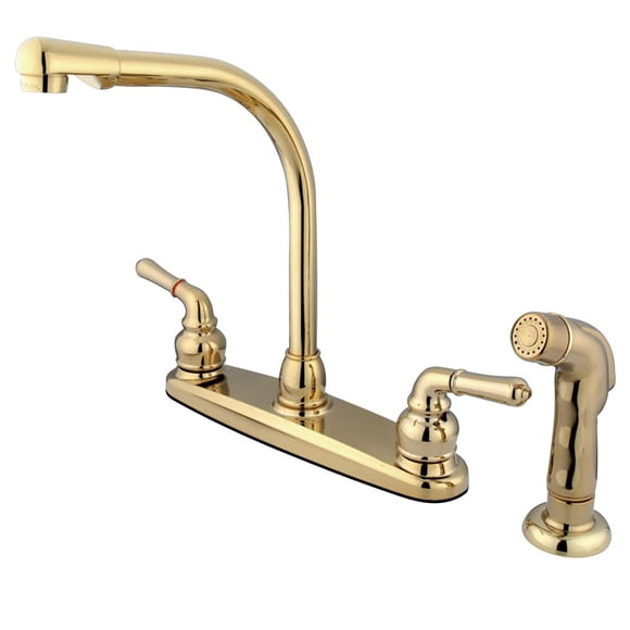Grifo de cocina Kingston Brass Magellan de 20 cm, arco alto con rociador