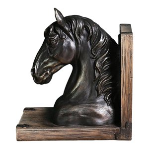 Magideal - Estatua De Cabeza De Caballo Vintage, Sujetalibros Decorativo, Figurita De Resina, Escultura, Tapón De Libro, Manualidades Para Mesa, Sala De Estar,