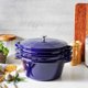 thumbnail image 3 of Juego de 4 piezas apilable STAUB de hierro fundido en azul oscuro, 3 of 6