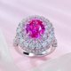 thumbnail image 2 of Anillos Ovalados de 3 Quilates para Mujer Anillos de Compromiso 5A CZ Halo Simulado Anillo de Diamante Rosa Aniversario Alianzas de Boda, 2 of 7
