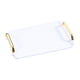 thumbnail image 2 of Bandeja para Servir, Bandeja Decorativa para Maquillaje, Organizador Rectangular para Baño, Joyería, Perfume, Soporte Cosmético para Mesa de Ducha, Es blanco, 2 of 5