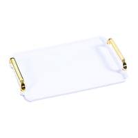 Bothyi - Bandeja Para Servir, Rectangular, Moderna, Almacenamiento De Cosméticos Para Escritorio, Mesa De Centro, Hotel, M, Blanco