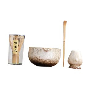 Magideal - 4Pcs Matcha Set Matcha Batch Bate Té Bateador De Té Bateador De Té Ceremonía De Té Japonesa Fabricación De Té Para Amantes Del Té Regalos De
