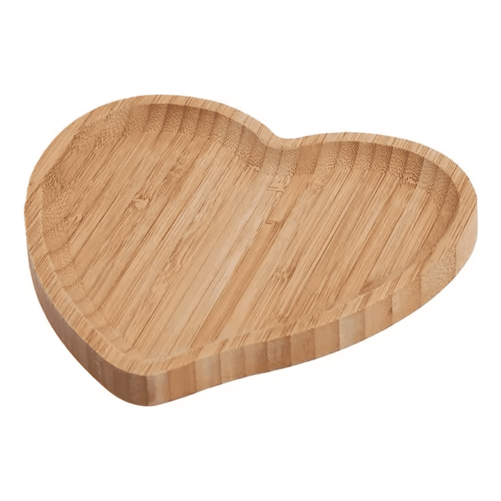 Genérico - Tabla Picoteo Corazón Bambú Picnic Compartir Aperitivo 27cm