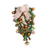 Bothyi - Corona De Puerta Delantera, Botín De Lágrima Navideña Para Comedor, Sala De Estar, Ventana