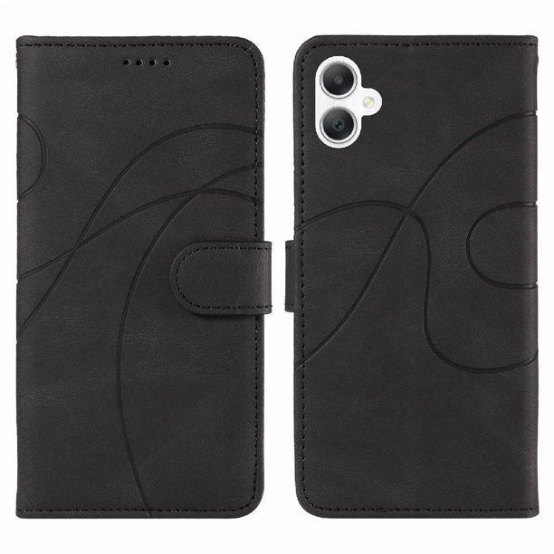 Funda tipo cartera con tapa para Samsung Galaxy A07 con tarjetero, soporte y cubierta magnética Negro