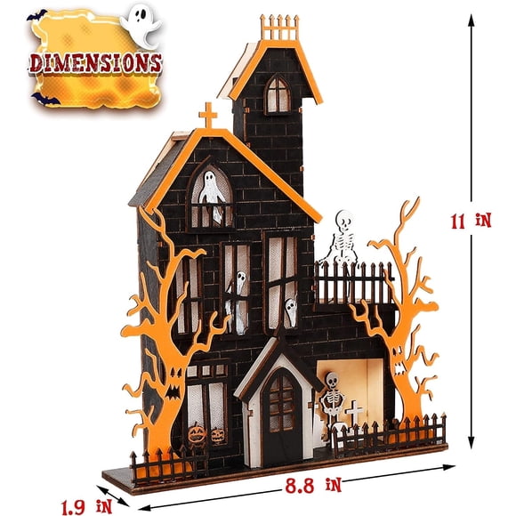 Casa Embrujada con Luz LED 28 x 22,3 cm Halloween - Frank & Mortis