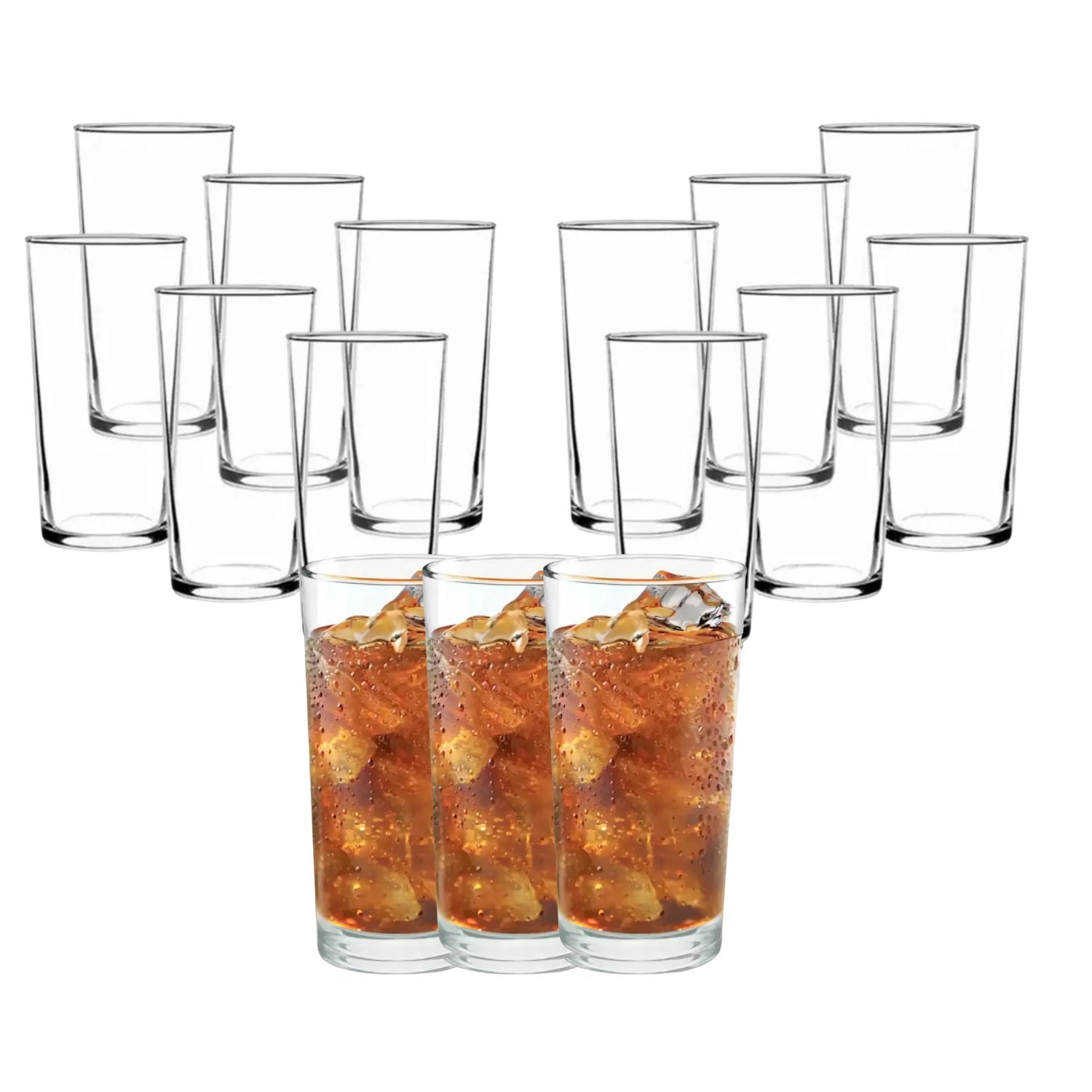 Nadir - Set 18 Vasos Atlanta 286ml Vidrio Celebraciones Largo