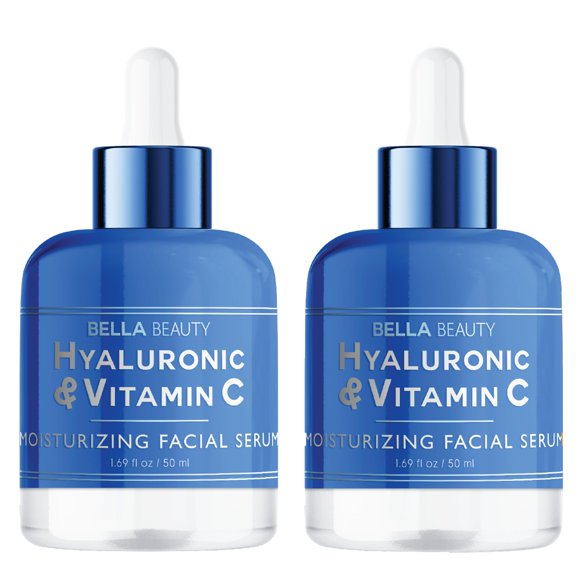 Suero facial Bella Beauty 50 ml Ácido Hialurónico y Vitamina C – Pack de 2