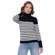 thumbnail image 1 of Sweater Mujer Cuello Alto Líneas Negro Corona, 1 of 5