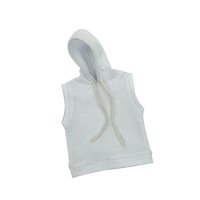 Magideal - 1:12 Sudadera Con Capucha Sin Mangas Ropa De Muñeca Hecha A Mano Accesorio De Vestir Para Muñecas Disfraz De Ropa En Miniatura Para Figuras De Modelos Blanco