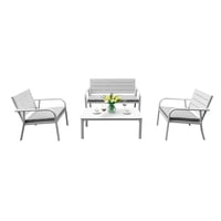 Northwest - Juego Set Terraza Capri 4 Piezas Con Cojin Blanco Tamaño Único