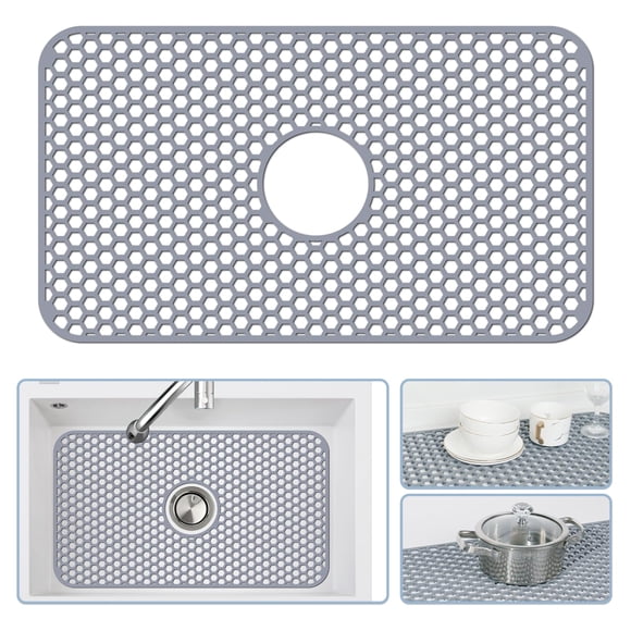 Tapete de silicona para fregadero Bestjing 63 x 33 cm antideslizante y resistente al calor