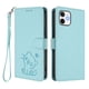 thumbnail image 1 of iPhone 12/12 Pro Funda Billetera con Estampado de Gato, Verde Claro, 1 of 6