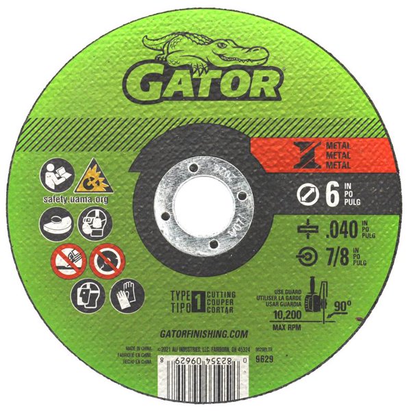 Disco de corte de metal Gator de 6 cm de profundidad x 22 mm de óxido de aluminio, paquete de 1
