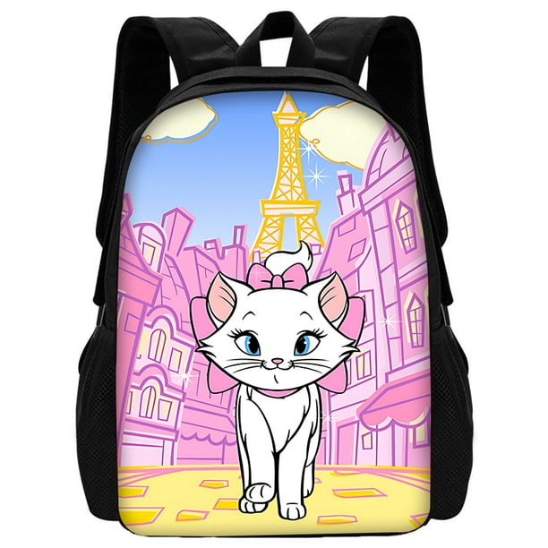 3 pcs set Cartoon Maries Cat Child School Backpack with Lunch Bags ,Pencil Bags ,Cartoon School Bags for Boys Girls Best Gift