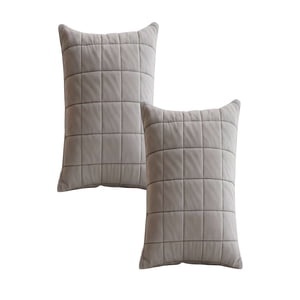 Genérico - Set De 2 Fundas De Cojin Terciopelo Grid 45X45 Gris