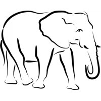 Rienda Libre Graphics - Decomural Elephant Outline Safari Animals Ws-17422