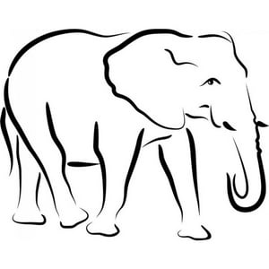 Rienda Libre Graphics - Decomural Elephant Outline Safari Animals Ws-17422