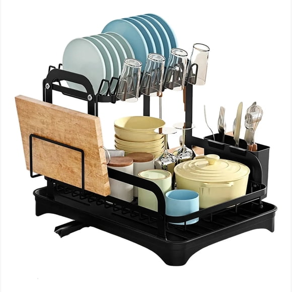Escurridor De Platos 2 Niveles Secador Loza Inoxidable Rack Organizador De Cocina