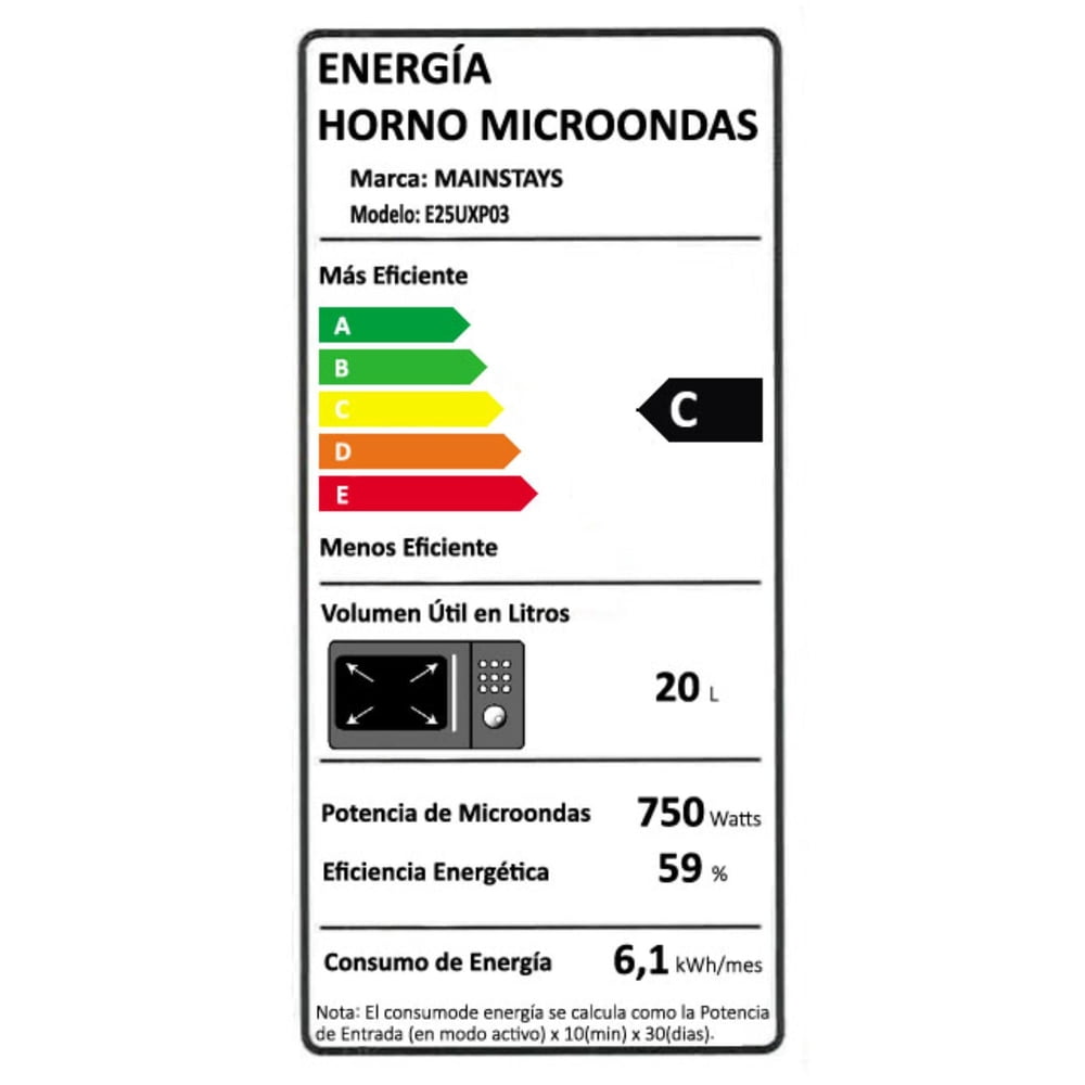Microondas E25UXP03 25 Litros 850W Negro, foto 4