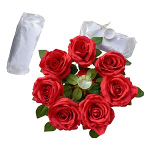 Magideal - Decoración De Flores De Coche De Boda, Decoración De Coche De Novia, Cintas De Corona Flor Nupcial Decoración De Coche De Boda Para Vacaciones , Rojo