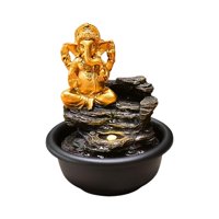 Magideal - Mini Decoración De Resina, Estatua De Buda, Característica Del Agua, Decoración Feng Shui, Fuente De Agua Interior Para Escritorio, Decoración De Sala Ganesha Hindú