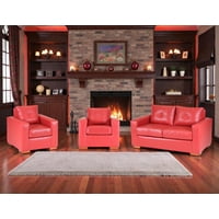 Muebles Altiro - Sofá Israel 211 - Cuero Sintético Pu Rojo