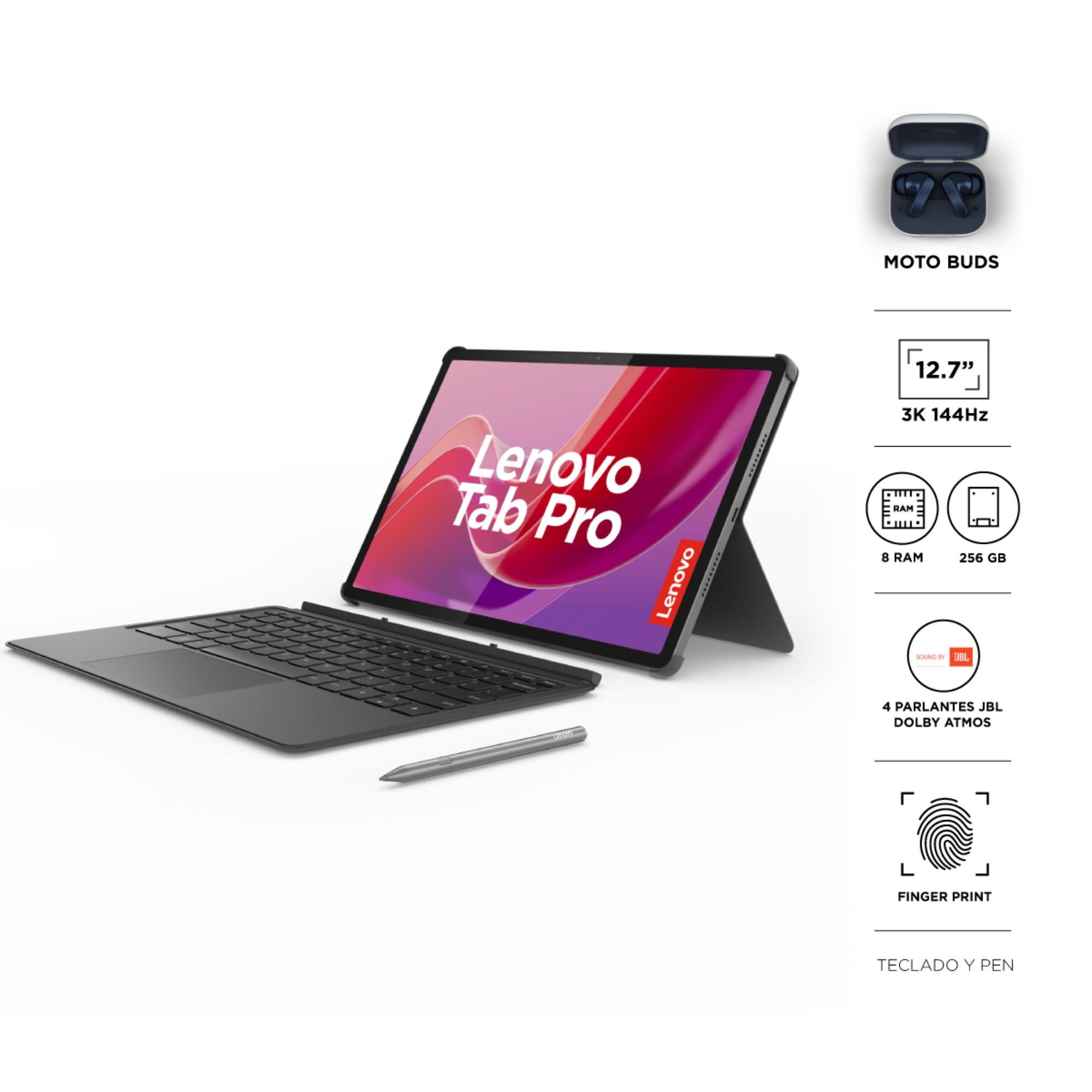 Lenovo - Tablet Pro 12.7 3K 4G/5G 256Gb Gris + Pen + Teclado + Audífonos