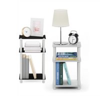 Mesa Auxiliar Furinno Just De 3 Niveles Turn-N-Tube, Paquete De 2 Unidades, Blanca