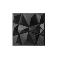 Genérico - 12 Paneles Mural 3D Autoadhesivo Pvc Diamante 50X50Cm Negro