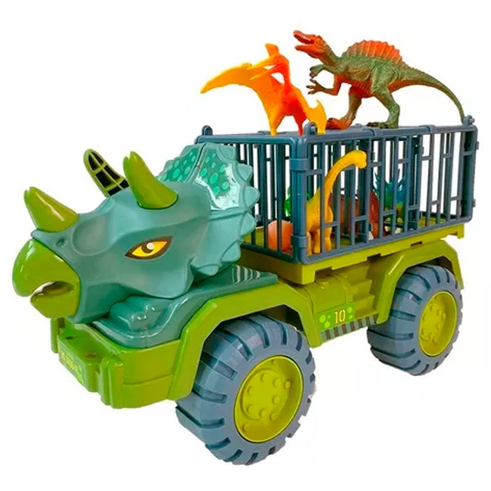 Xac - Camion De Dinosaurios Auto Grande De Juguete Para Niños Set 6 Piezas