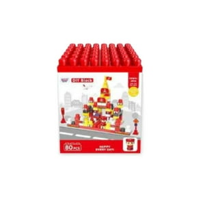 Click Ventas - Bloques De Juguete Divertidos Construccion 80 Piezas Rojo