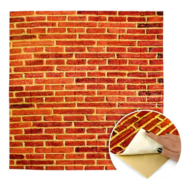 Set 4 Láminas Papel Mural 3D Pared Ladrillo Decorativo Jhn