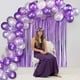 thumbnail image 5 of Kit de decoración para fiestas moradas, telón de fondo con flecos de papel de aluminio morado, decoraciones de cumpleaños, suministros para fiestas de graduación, 5 of 6