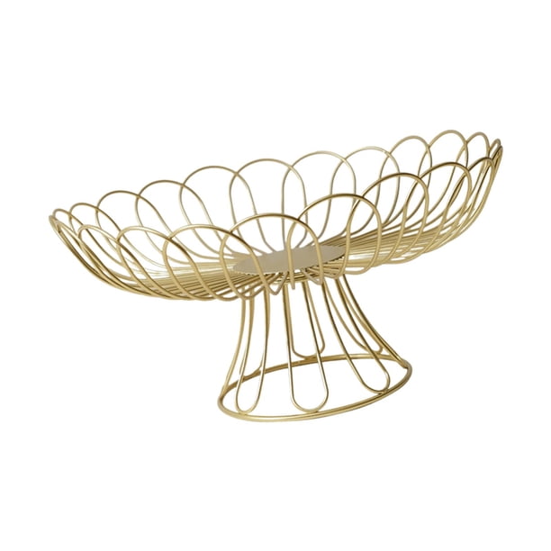 Cesta de frutas, cesta de frutas y verduras, contenedor de almacenamiento para aperitivos, decoración del hogar, soporte para aperitivos, soporte para Oro alto