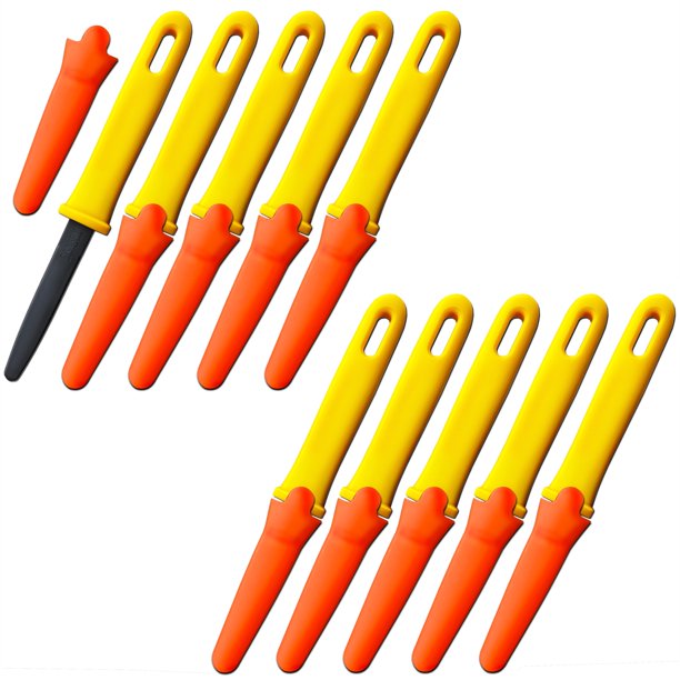 Cuchillo utilitario CANARY, hoja antiadherente de 7.5 pulgadas, funda, paquete de 10