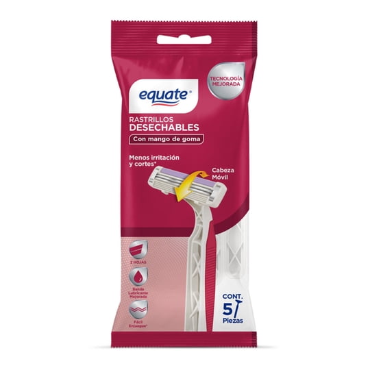 Máquina De Afeitar Rastrillos Desechables Mujer 2 Hojas 5 Un Equate