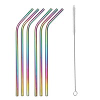 Disparo - Set De 6 Bombillas Dobladas Tornasol Con Cepillo Limpiador